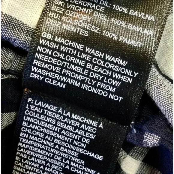 The North Face Mens Navy Blue Plaid Short Sleeve Button-Down Shirt Size Medium - Picture 10 of 12